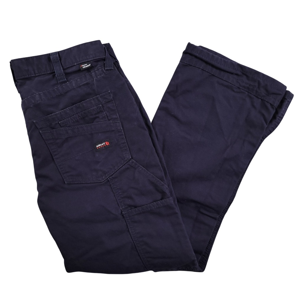Ariat Pants Mens 32/30 M4 FR Relaxed Fit Boot Cut Workhorse Canvas Blue CAT2